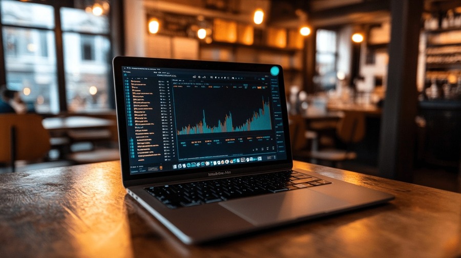 Projects 3 MacBook affichant donnees financieres